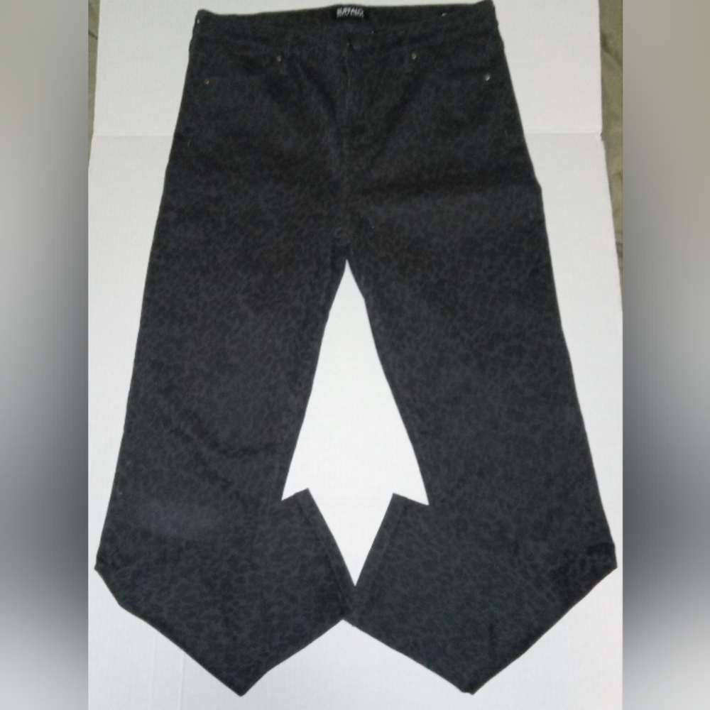 Buffalo David Bitton Animal Print Black Gray Stretch High Rise Skinny Leg Jeans
